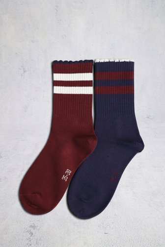 Le devant de Chaussettes bleues/bordeaux de Liberty Island pour Femmes
