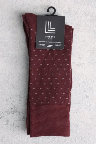 Chaussettes bordeaux - 2 paires de Liberty Island pour Hommes