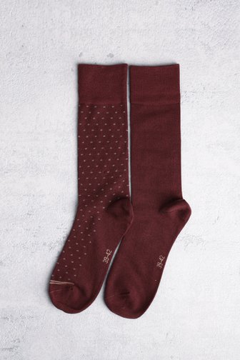 Chaussettes bordeaux - 2 paires de Liberty Island pour Hommes