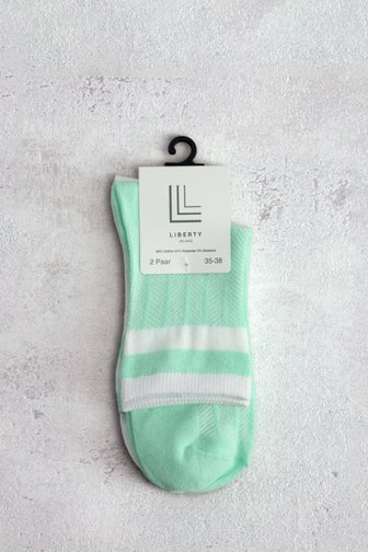 Le devant de Chaussettes colorblock vertes - 2 paires  de Liberty Island pour Femmes