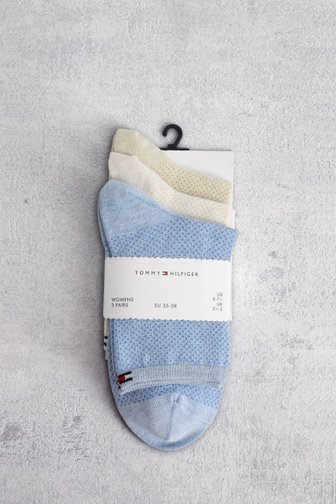 Le devant de Chaussettes courtes multicolores - Set de 3 de Tommy Hilfiger pour Femmes