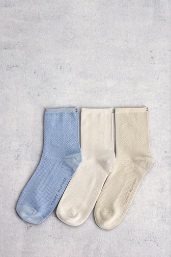 Le devant de Chaussettes courtes multicolores - Set de 3 de Tommy Hilfiger pour Femmes