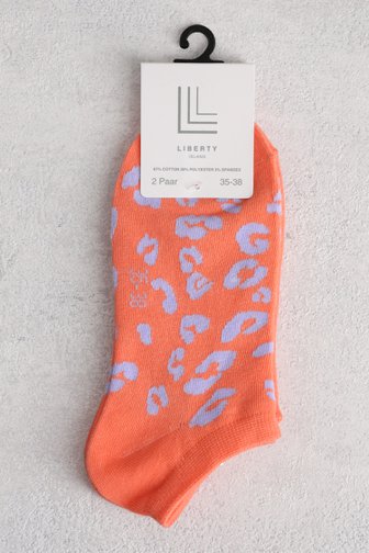 Chaussettes de cheville rose corail de Liberty Island pour Femmes