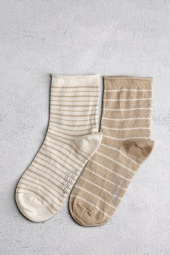 Chaussettes ecru-beiges avec paillettes - 2 paires de Camano pour Femmes