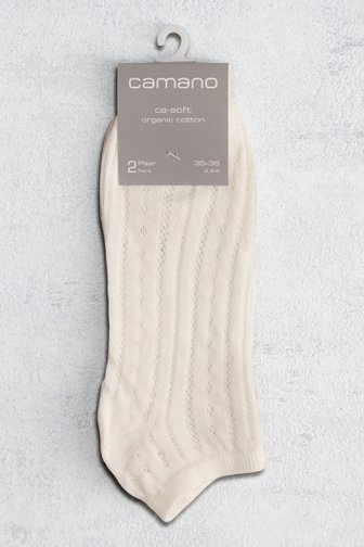 Chaussettes écrues-beiges ajourées - 2 paires de Camano pour Femmes