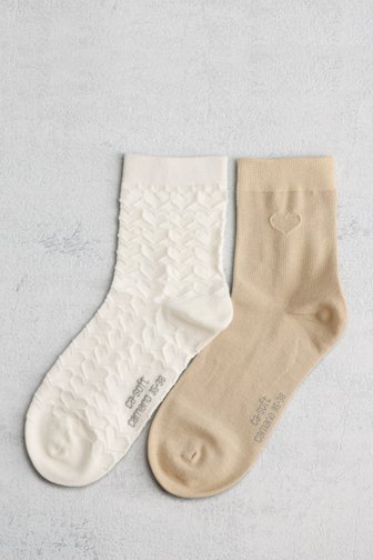 Chaussettes écrues et beiges - 2 paires de Camano pour Femmes