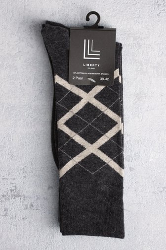 Chaussettes gris foncé - 2 paires de Liberty Island pour Hommes