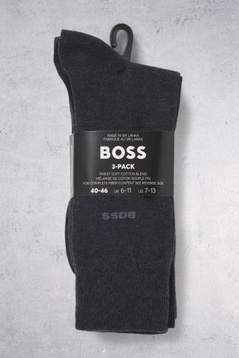 Le devant de Chaussettes hautes grises – lot de 3 paires de Hugo Boss pour Hommes