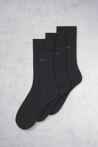 Le devant de Chaussettes hautes grises – lot de 3 paires de Hugo Boss pour Hommes