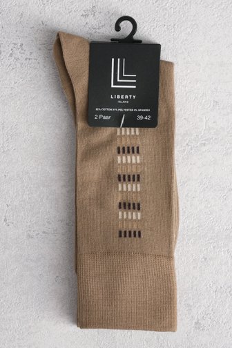 Chaussettes longues beiges - 2 paires de Liberty Island pour Hommes