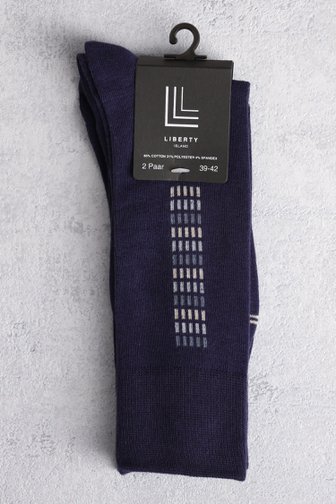 Chaussettes longues bleues - 2 paires de Liberty Island pour Hommes