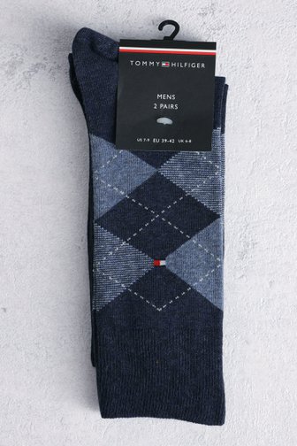 Le devant de Chaussettes longues bleues - 2 paires de Tommy Hilfiger pour Hommes