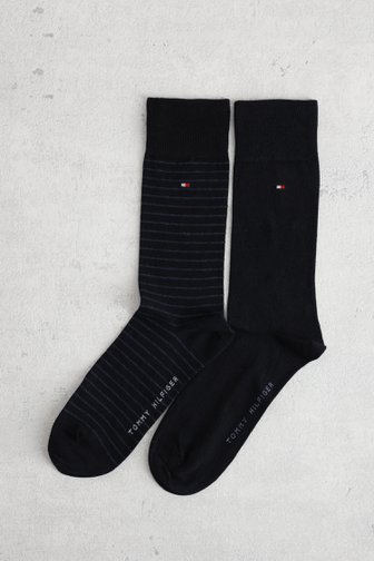 Le devant de Chaussettes longues bleues à rayures – 2 paires de Tommy Hilfiger pour Hommes