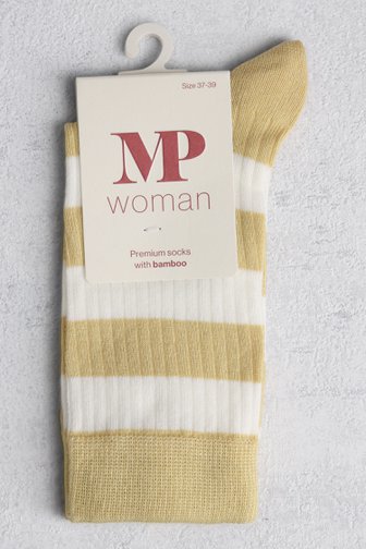 Chaussettes longues jaune clair à rayures blanches de MP Denmark pour Femmes