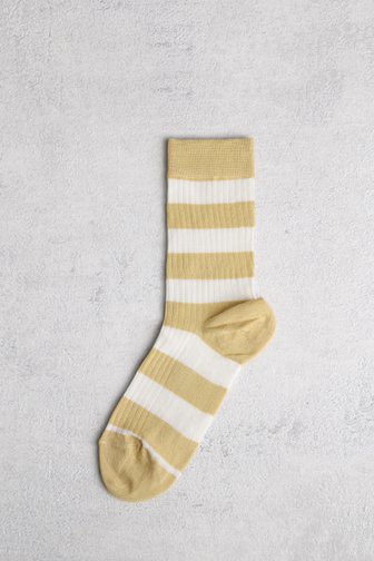 Chaussettes longues jaune clair à rayures blanches de MP Denmark pour Femmes