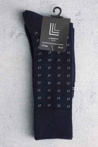 Chaussettes longues marine - 2 paires de Liberty Island pour Hommes