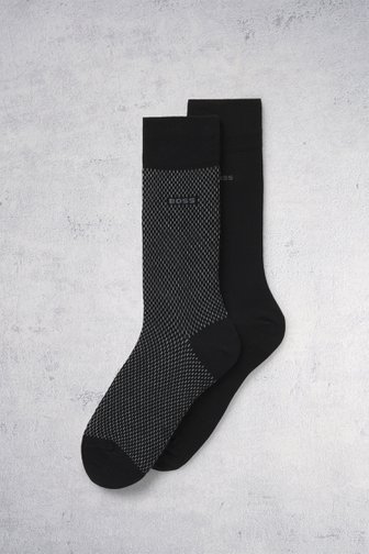 Le devant de Chaussettes longues noires – 2 paires de Hugo Boss pour Hommes
