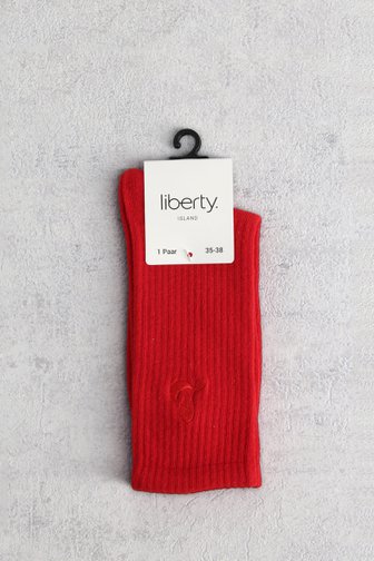 Le devant de Chaussettes mi-hautes rouges de Louise pour Femmes