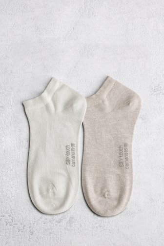 Chaussettes pailletées beige clair - 2 paires de Camano pour Femmes
