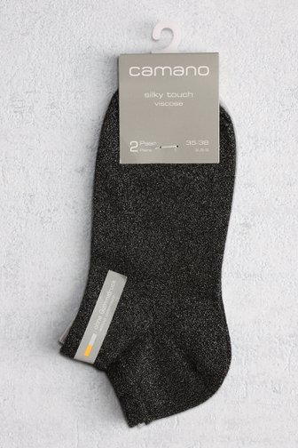 Chaussettes pailletées noir-gris - 2 paires de Camano pour Femmes
