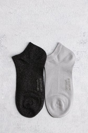 Chaussettes pailletées noir-gris - 2 paires de Camano pour Femmes