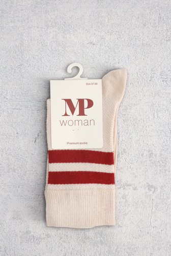 Le devant de Chaussettes rose clair avec rayures rouges de MP Denmark pour Femmes