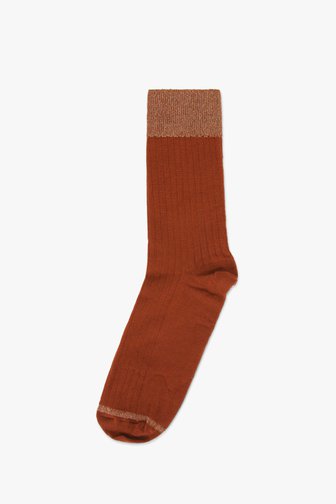 Chaussettes rouge-brun avec détails brillants de MP Denmark pour Femmes