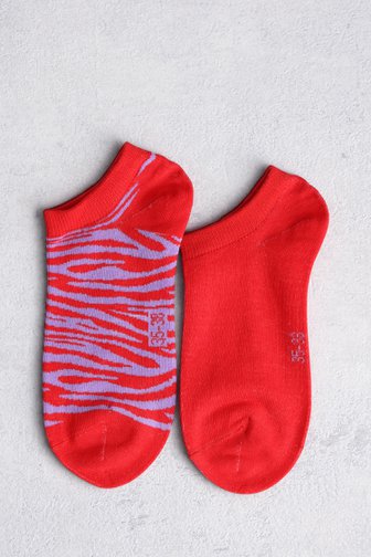 Chaussettes rouges à imprimé zèbre - Set de 2 de Liberty Island pour Femmes