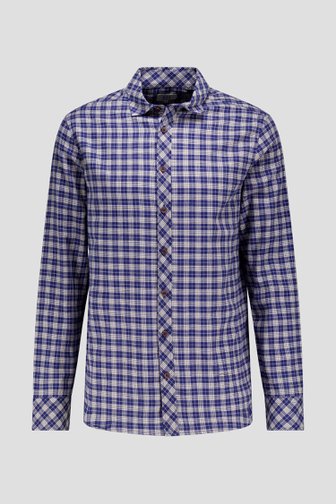 Le devant de Chemise à carreaux beige-bleu - Regular fit de Casual Five pour Hommes