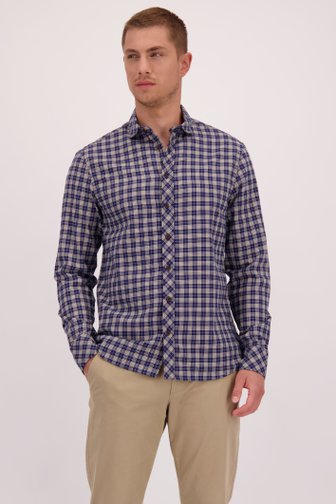 Le devant de Chemise à carreaux beige-bleu - Regular fit de Casual Five pour Hommes