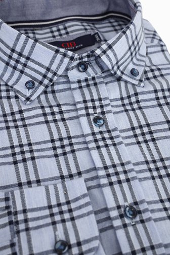 Le devant de Chemise à carreaux bleu clair - Comfort fit de Dansaert Blue pour Hommes
