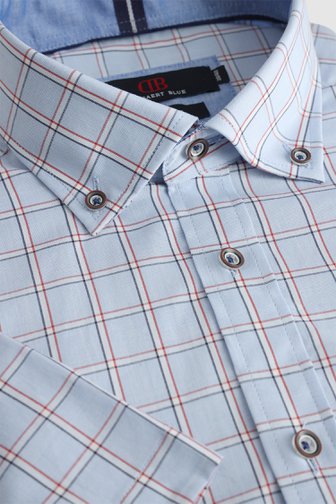 Le devant de Chemise à carreaux bleu clair – Regular fit de Dansaert Blue pour Hommes