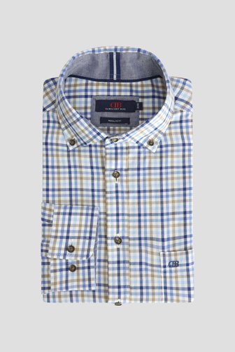 Le devant de Chemise à carreaux bleu et beige – Regular fit de Dansaert Blue pour Hommes