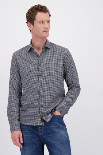 Le devant de Chemise à carreaux bleue - Regular fit de Ravøtt pour Hommes
