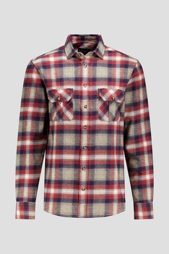 Photo produit 1 de Chemise à carreaux bordeaux – Regular fit de Ravøtt pour Hommes