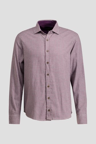 Le devant de Chemise à carreaux bordeaux - Regular fit de Ravøtt pour Hommes