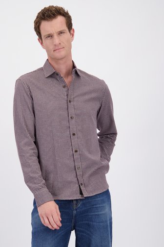Le devant de Chemise à carreaux bordeaux - Regular fit de Ravøtt pour Hommes