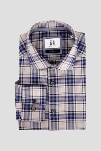 Chemise à carreaux gris-bleu - Regular fit	 de Upper East pour Hommes
