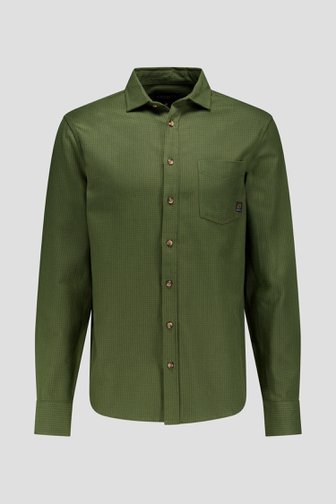 Le devant de Chemise à carreaux kaki - Regular fit de Ravøtt pour Hommes