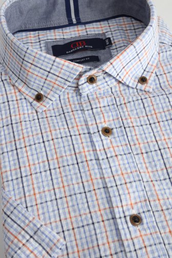 Le devant de Chemise à carreaux orange et bleu - Comfort fit de Dansaert Blue pour Hommes