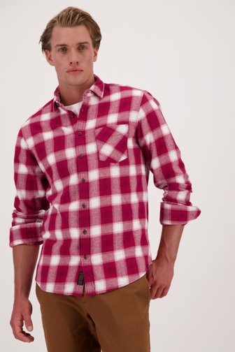 Chemise à carreaux rouges et blancs - Regular fit, male, Marque: Ravøtt