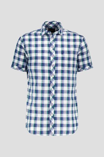 Chemise à carreaux verts à manches courtes de Ravøtt pour Hommes