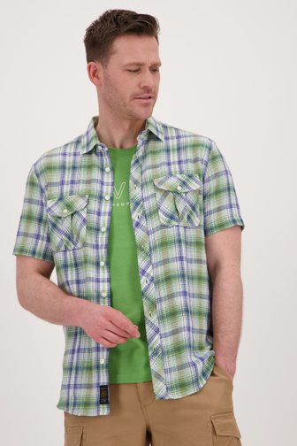 Chemise à carreaux verts - Regular fit	 de Ravøtt pour Hommes