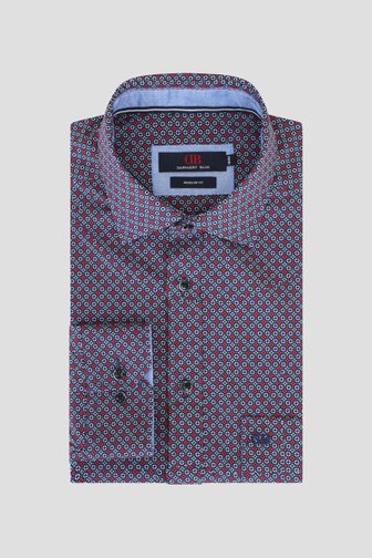 Le devant de Chemise à fine imprimé rouge et vert – Regular fit de Dansaert Blue pour Hommes