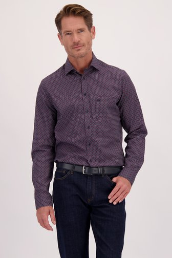 Le devant de Chemise à fine imprimé rouge et vert – Regular fit de Dansaert Blue pour Hommes