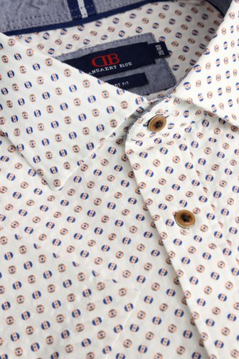 Le devant de Chemise à imprimé bleu et beige - Comfort fit de Dansaert Blue pour Hommes