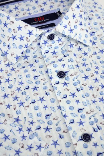 Le devant de Chemise  à imprimé coquillages bleus – Comfort fit de Dansaert Blue pour Hommes