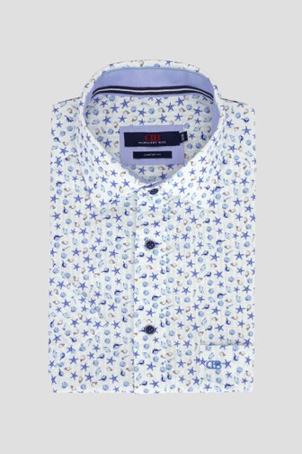 Le devant de Chemise  à imprimé coquillages bleus – Comfort fit de Dansaert Blue pour Hommes