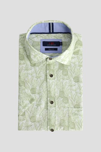 Le devant de Chemise à imprimé estival vert olive - Regular fit de Dansaert Blue pour Hommes