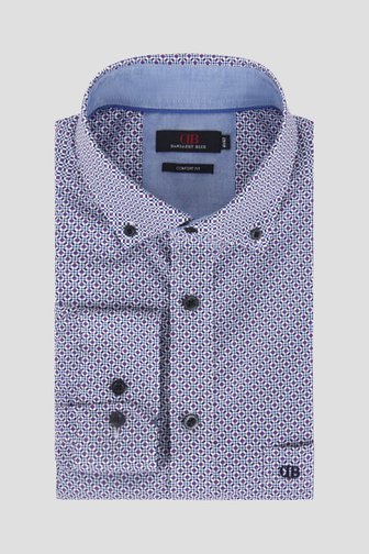 Chemise à imprimé fin violet-bleu - Comfort fit de Dansaert Blue pour Hommes